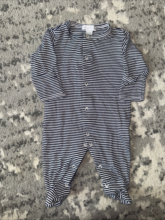 Kissy Kissy Other - Kissy Kissy Navy & White Striped Footed One-Piece